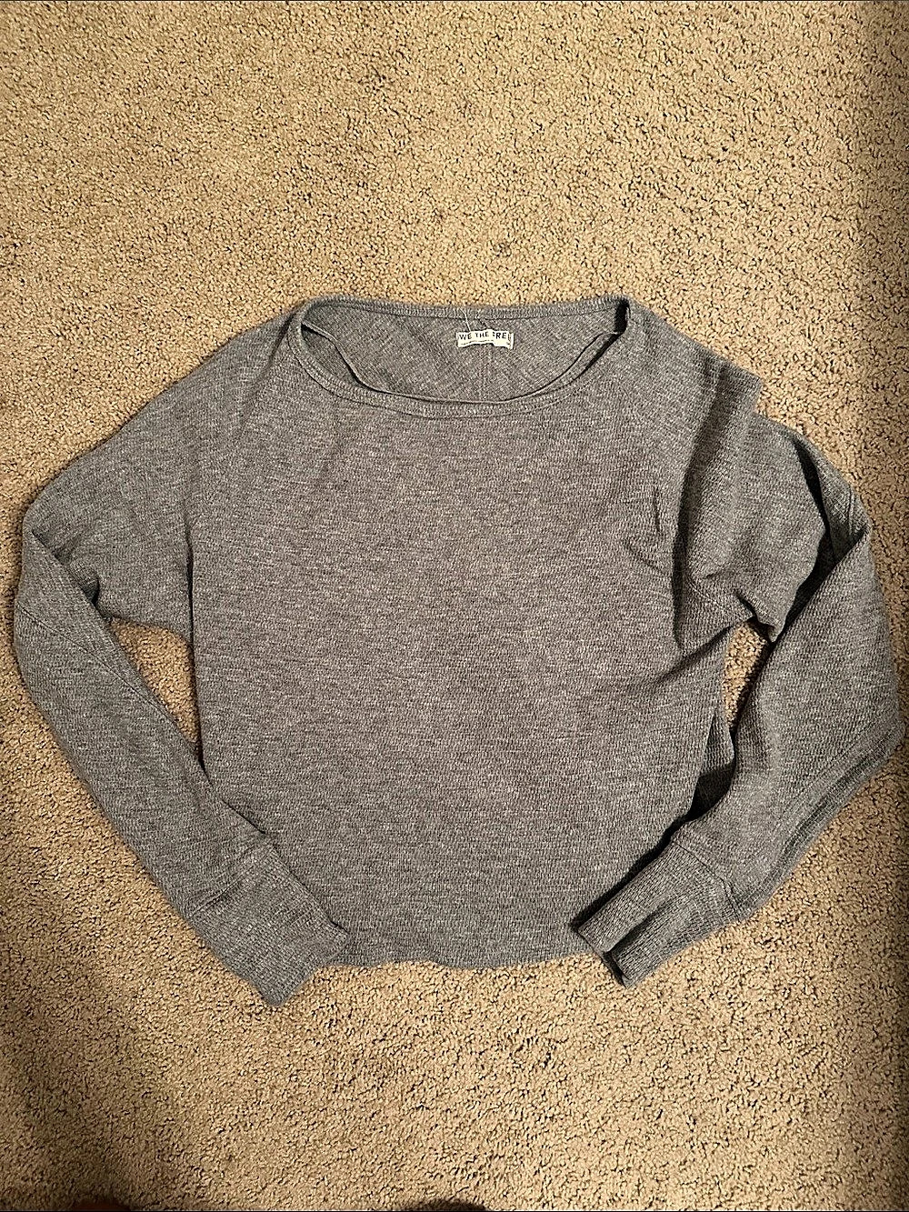 We the Free Gray Crew Neck Sweater Size Small Free People